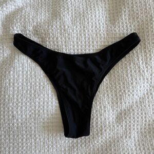 Black High Cut Cheeky Bikini Bottom